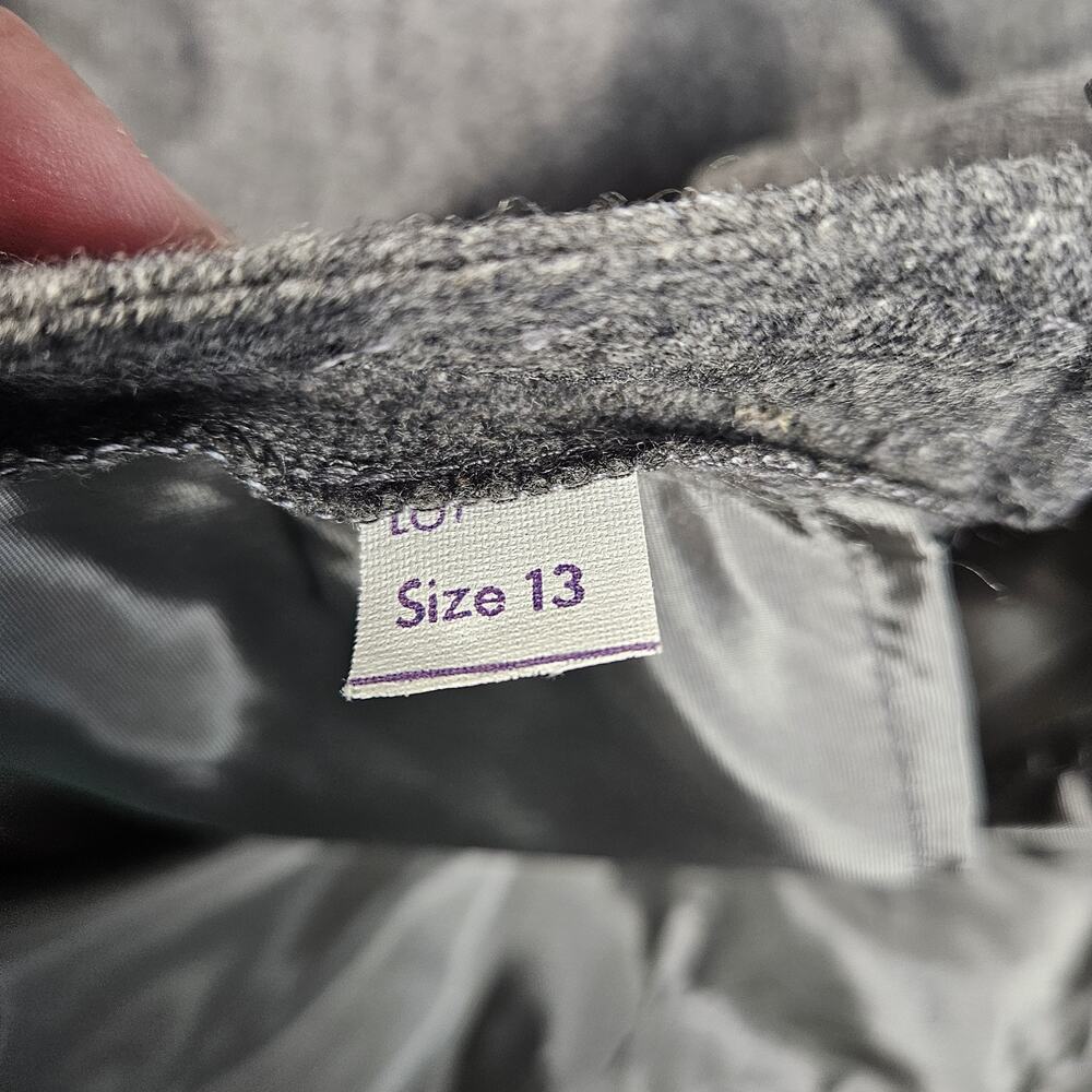 Larry Levine Wool A-Line Skirt Center Pleat Size 13 Vintage Heather Gray - Picture 5 of 5
